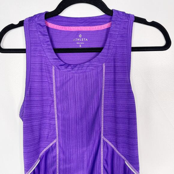 Athleta Small S Purple Run On Tank Top Reflective Fitness Running Sleeveless - Picture 3 of 7